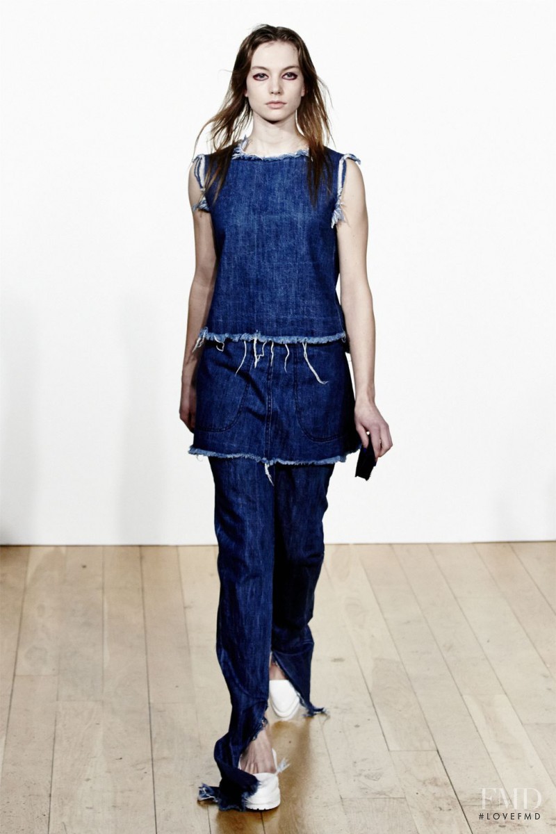 Sophie Pumfrett featured in  the Marques\'Almeida fashion show for Autumn/Winter 2013