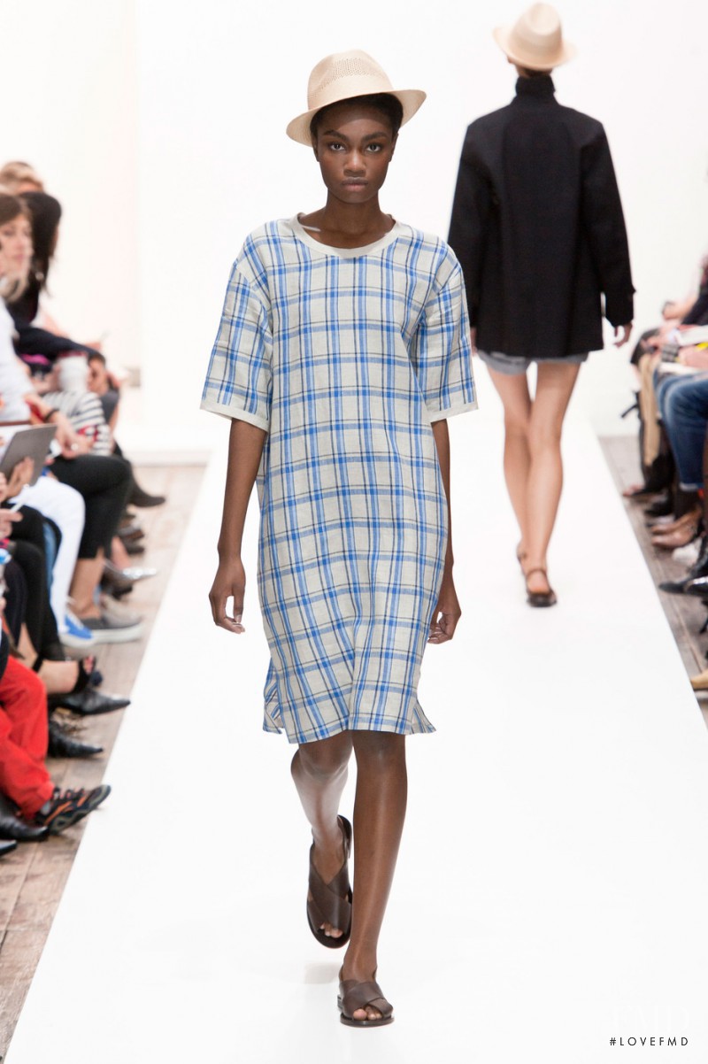 Kayla Clarke featured in  the Margaret Howell fashion show for Spring/Summer 2014