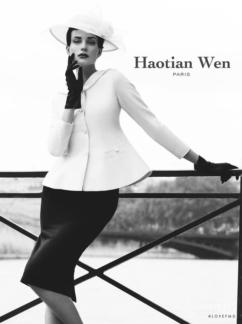 Masha Voronina featured in  the Haotian Wen advertisement for Autumn/Winter 2013