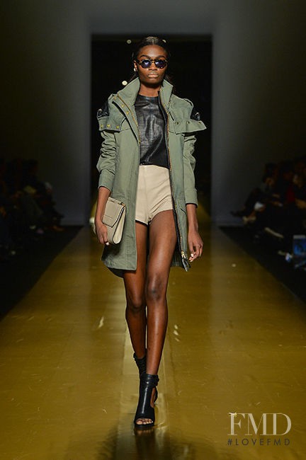 Kayla Clarke featured in  the Mackage fashion show for Spring/Summer 2014