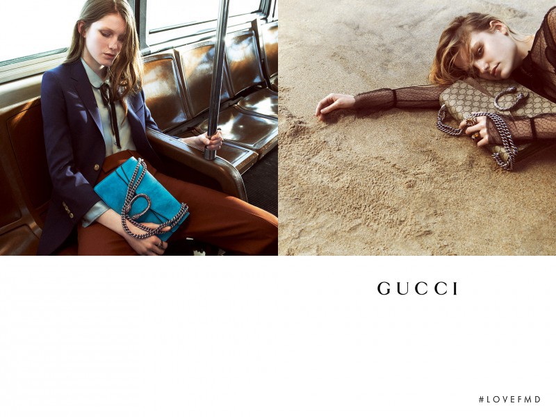 Roos Abels featured in  the Gucci advertisement for Autumn/Winter 2015