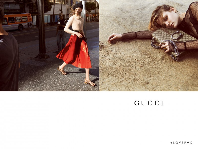 Lia Pavlova featured in  the Gucci advertisement for Autumn/Winter 2015