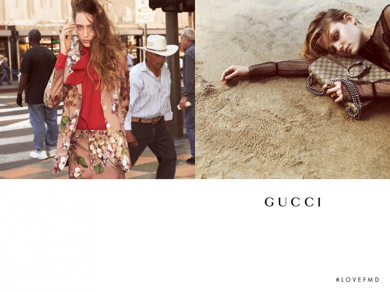 Lia Pavlova featured in  the Gucci advertisement for Autumn/Winter 2015