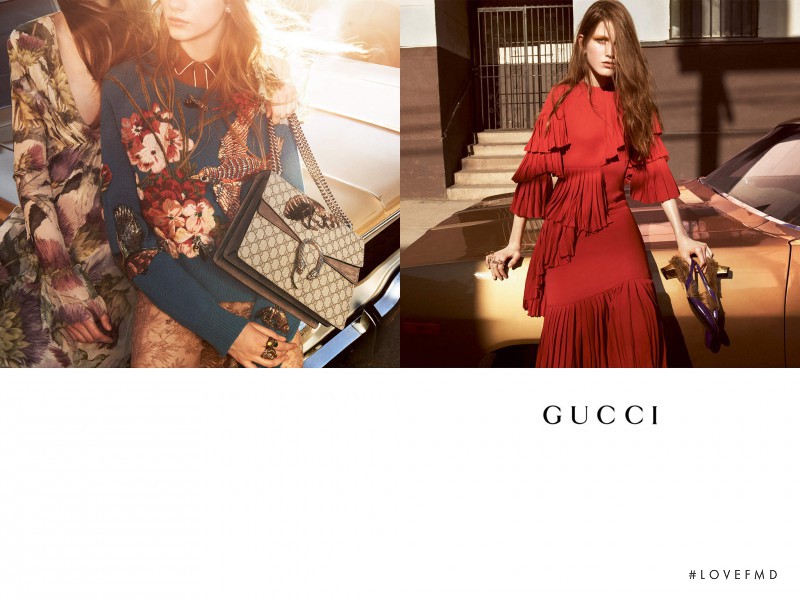 Lia Pavlova featured in  the Gucci advertisement for Autumn/Winter 2015