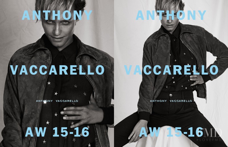 Amber Valletta featured in  the Anthony Vaccarello advertisement for Autumn/Winter 2015
