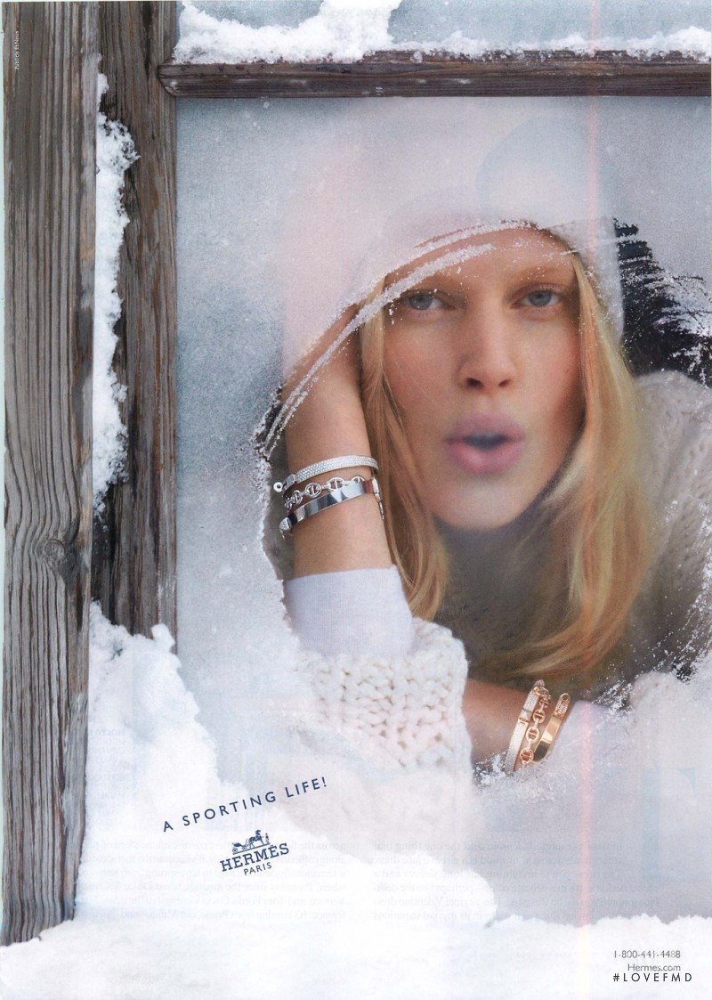 Iselin Steiro featured in  the Hermès advertisement for Autumn/Winter 2013