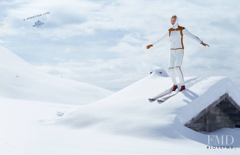 Iselin Steiro featured in  the Hermès advertisement for Autumn/Winter 2013