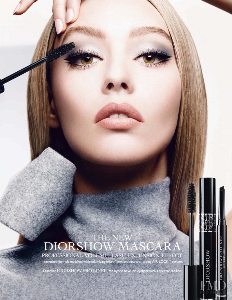 Ondria Hardin featured in  the Dior Beauty advertisement for Autumn/Winter 2015