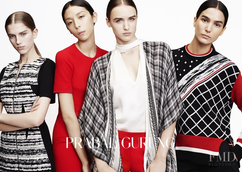 Issa Lish featured in  the Prabal Gurung advertisement for Pre-Fall 2015