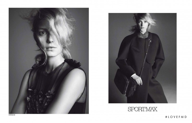 Sigrid Agren featured in  the Sportmax advertisement for Autumn/Winter 2013