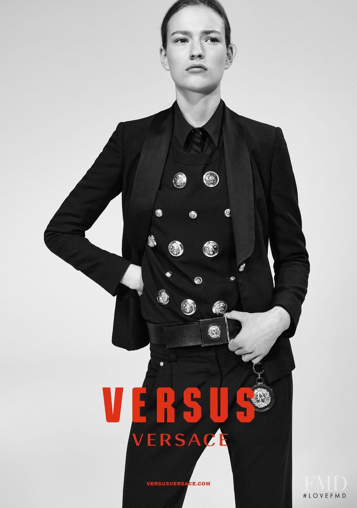 Sophia Ahrens featured in  the Versus advertisement for Autumn/Winter 2015