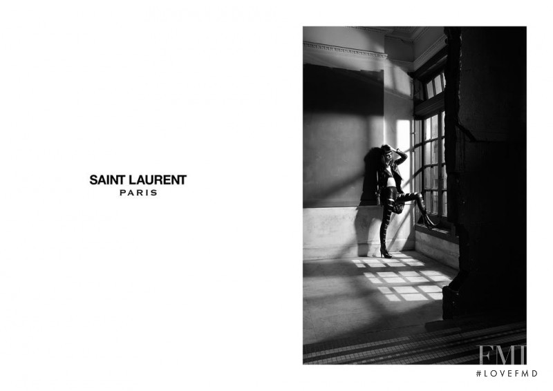 Flo Dron featured in  the Saint Laurent advertisement for Autumn/Winter 2015