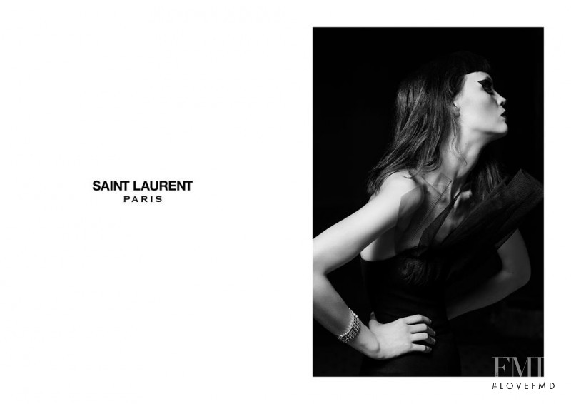 Flo Dron featured in  the Saint Laurent advertisement for Autumn/Winter 2015