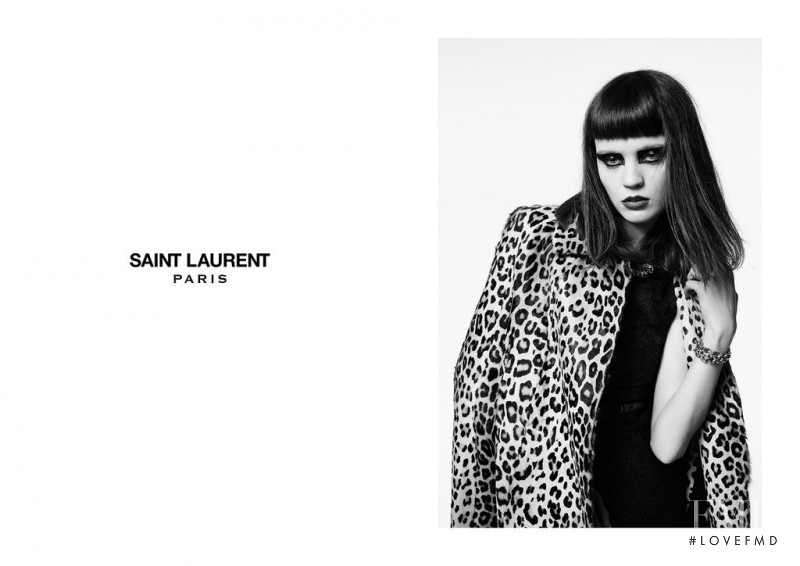 Flo Dron featured in  the Saint Laurent advertisement for Autumn/Winter 2015