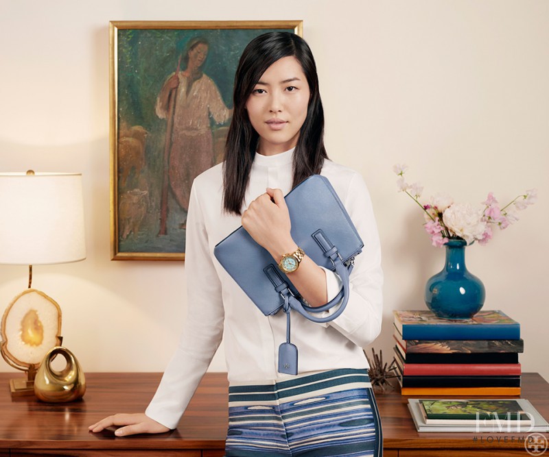 Liu Wen featured in  the Tory Burch advertisement for Spring/Summer 2015