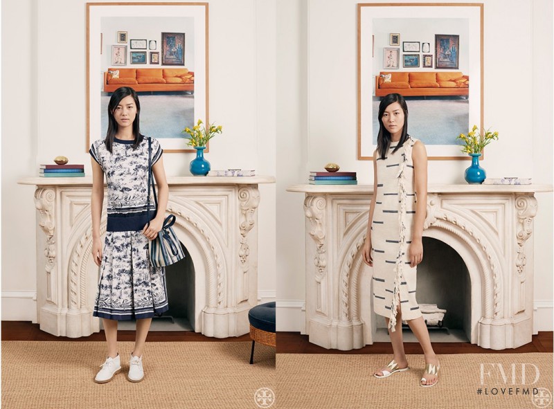 Liu Wen featured in  the Tory Burch advertisement for Spring/Summer 2015