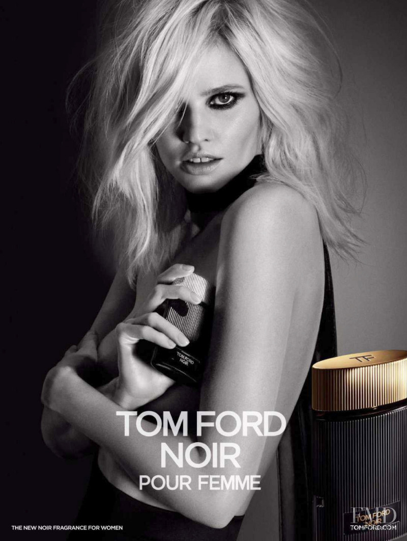 Lara Stone featured in  the Tom Ford Beauty "Noir pour femme" Fragrance advertisement for Autumn/Winter 2015