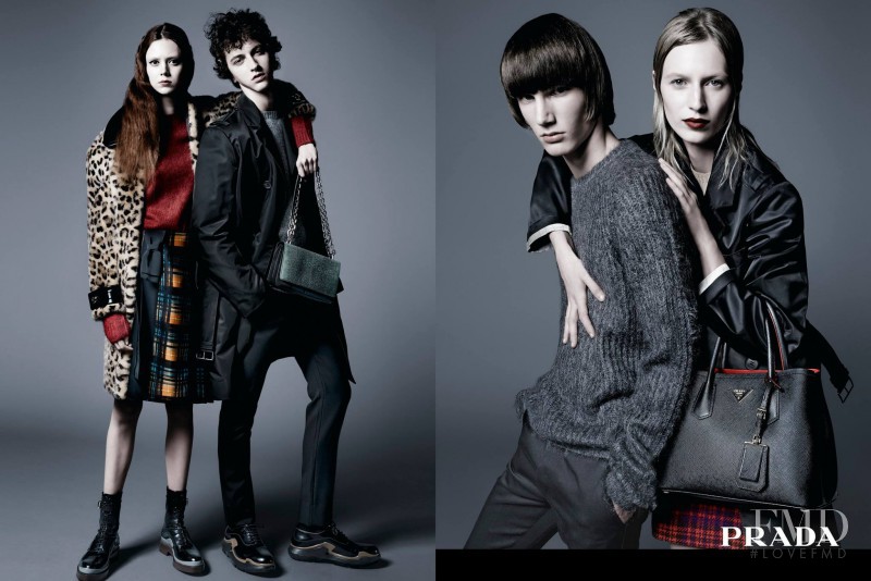 Julia Nobis featured in  the Prada advertisement for Pre-Fall 2015