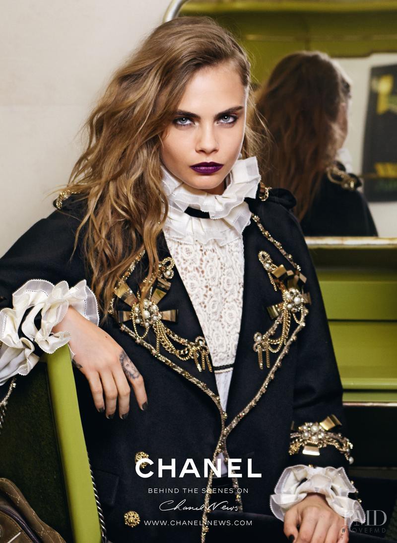 Cara Delevingne featured in  the Chanel advertisement for Pre-Fall 2015