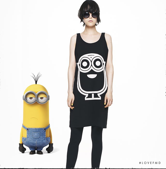 Mae Lapres featured in  the Miss Selfridge X Minions advertisement for Autumn/Winter 2015