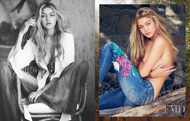 Gigi Hadid featured in  the Guess advertisement for Spring/Summer 2015