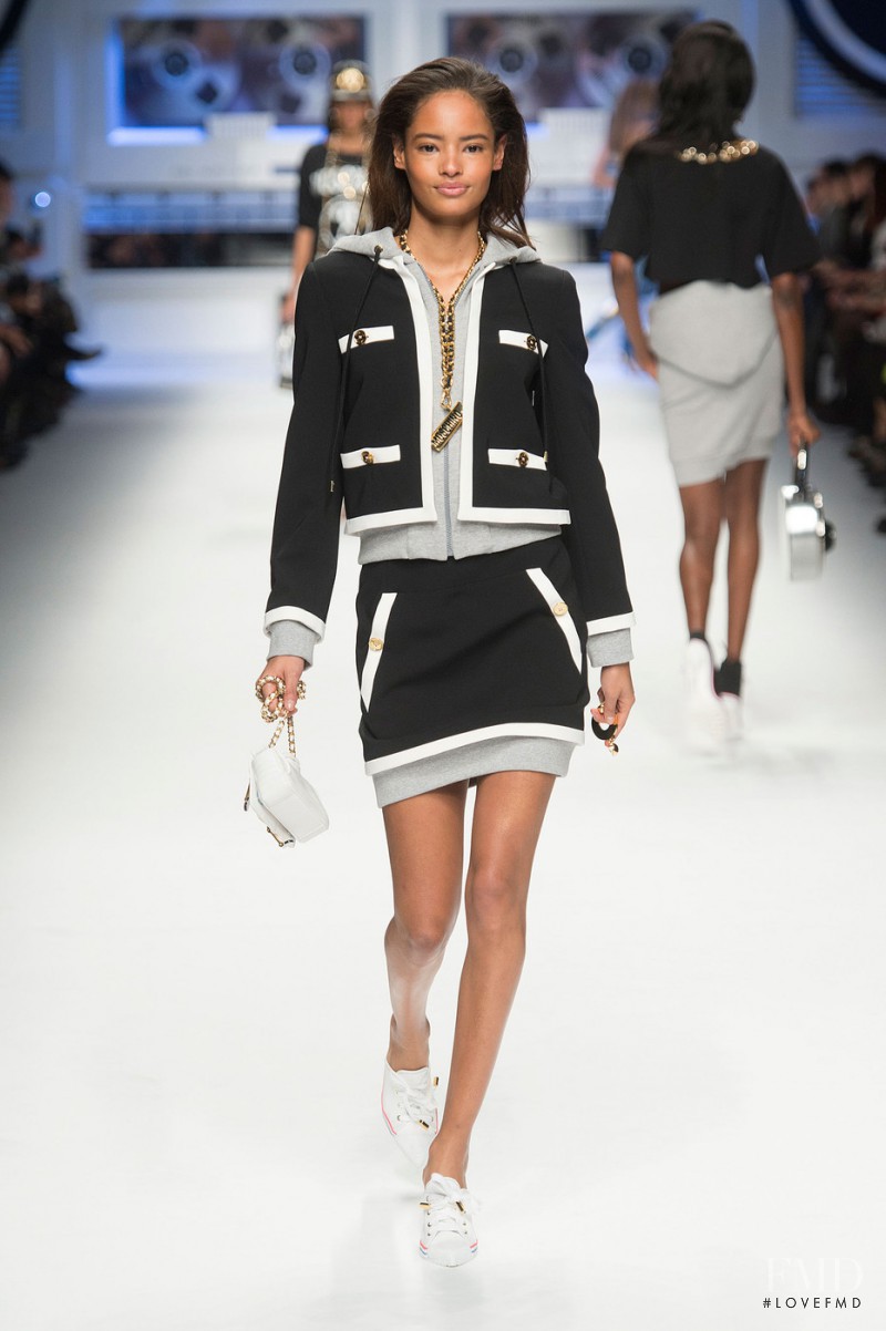 Malaika Firth featured in  the Moschino fashion show for Autumn/Winter 2015