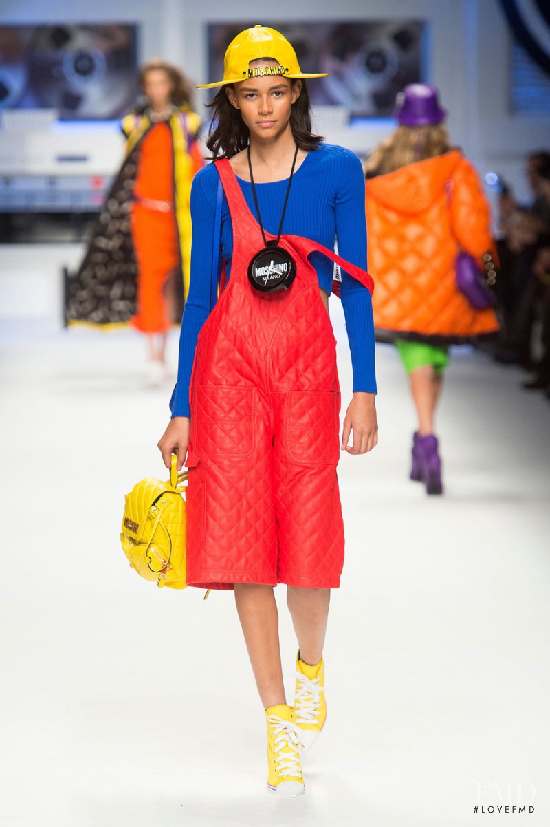 Binx Walton featured in  the Moschino fashion show for Autumn/Winter 2015