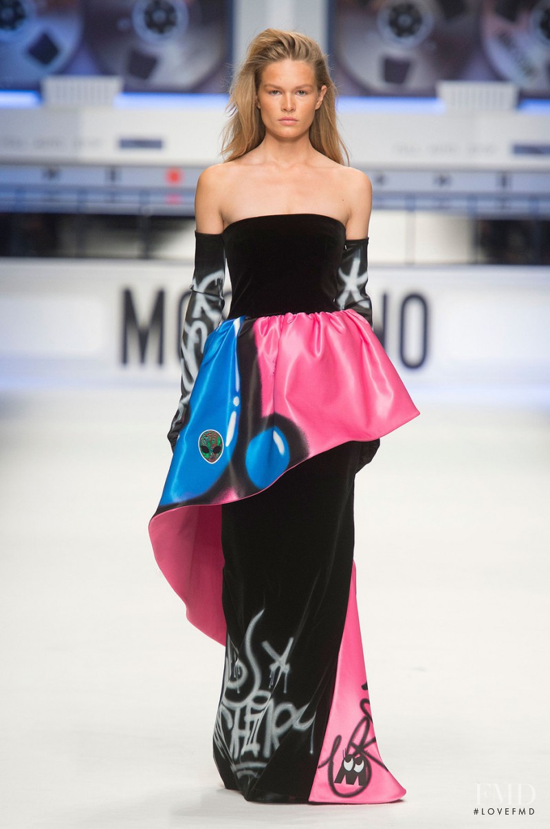 Anna Ewers featured in  the Moschino fashion show for Autumn/Winter 2015