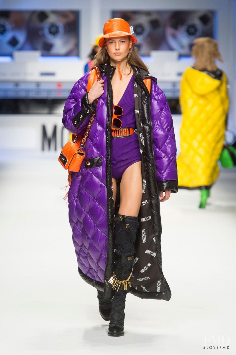 Elisabeth Erm featured in  the Moschino fashion show for Autumn/Winter 2015