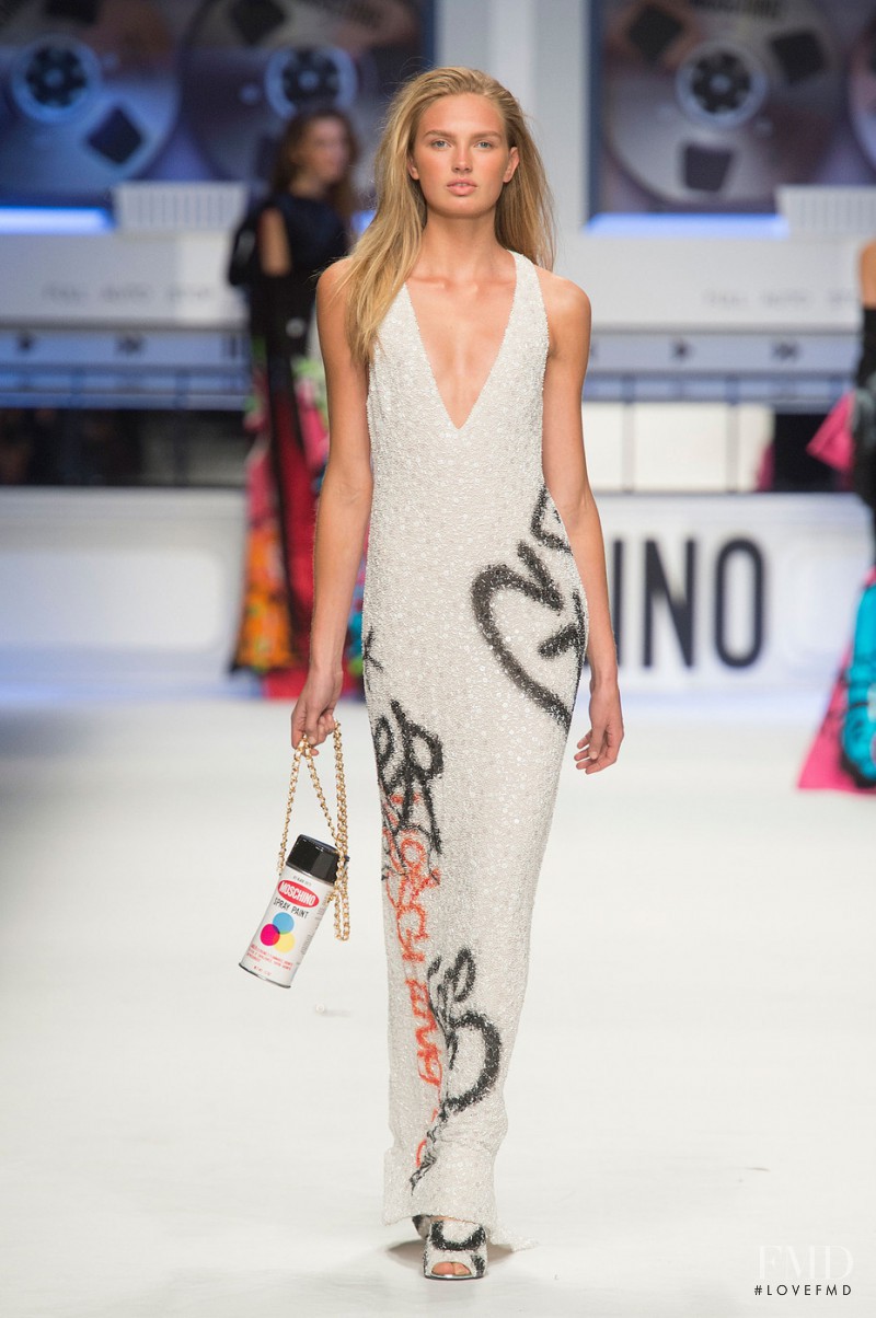 Romee Strijd featured in  the Moschino fashion show for Autumn/Winter 2015