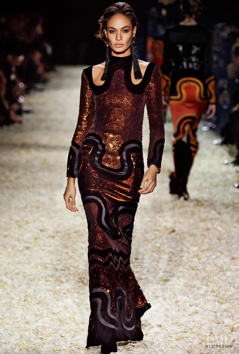 Joan Smalls featured in  the Tom Ford fashion show for Autumn/Winter 2015