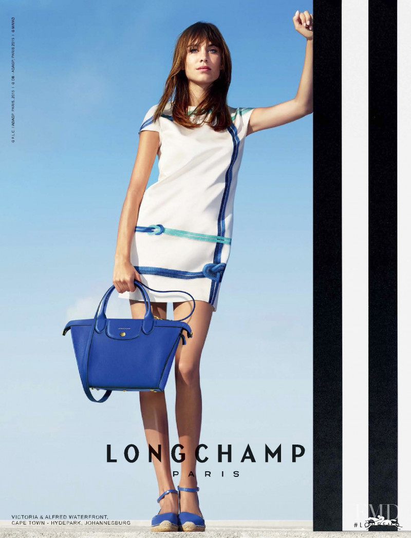 Alexa Chung featured in  the Longchamp advertisement for Spring/Summer 2015