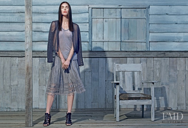 Hilary Rhoda featured in  the Elie Tahari advertisement for Spring/Summer 2015