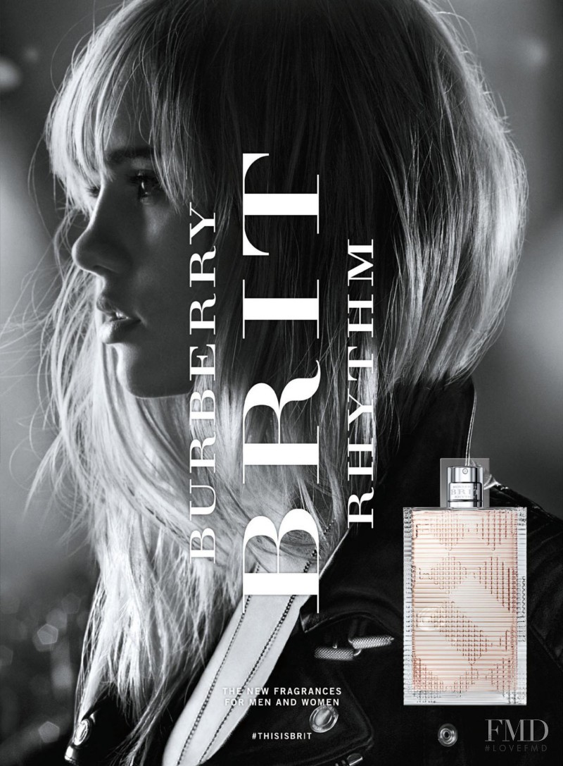 Suki Alice Waterhouse featured in  the Burberry Fragrance Burberry Brit Rhythm Floral advertisement for Spring/Summer 2015