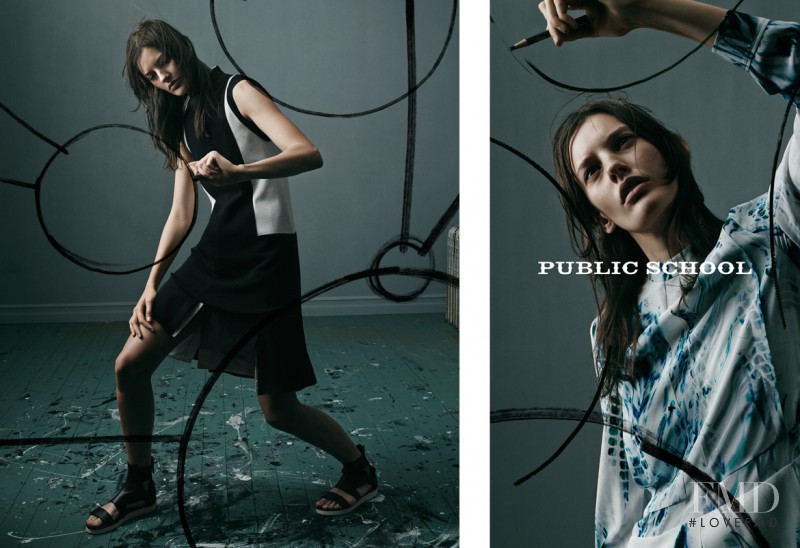 Amanda Murphy featured in  the Public School advertisement for Spring/Summer 2015