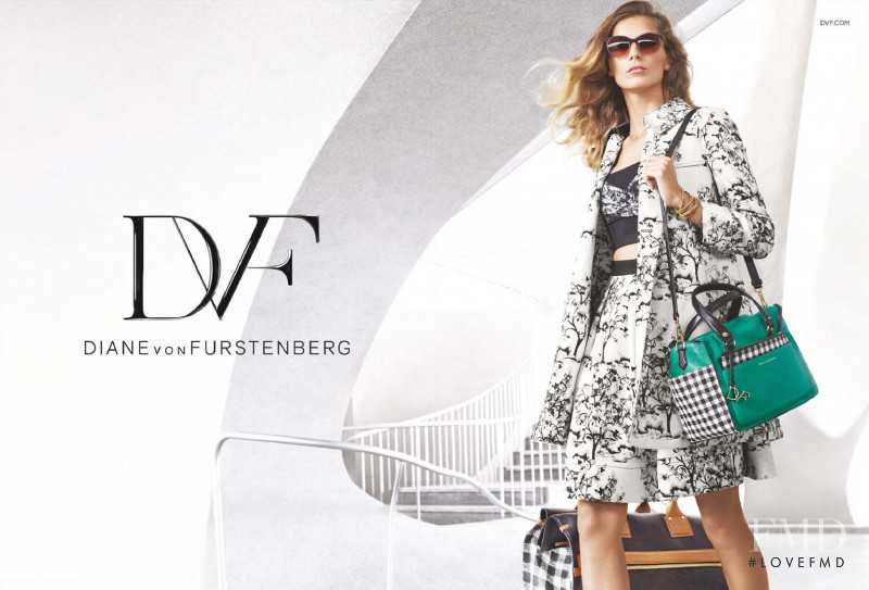 Daria Werbowy featured in  the Diane Von Furstenberg advertisement for Spring/Summer 2015