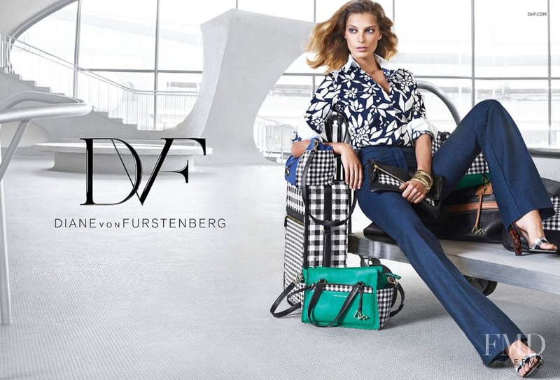 Daria Werbowy featured in  the Diane Von Furstenberg advertisement for Spring/Summer 2015