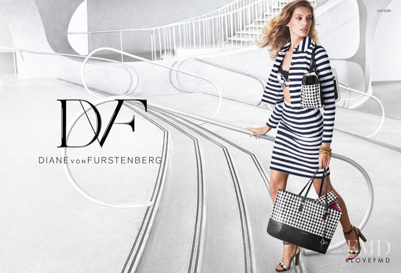 Daria Werbowy featured in  the Diane Von Furstenberg advertisement for Spring/Summer 2015