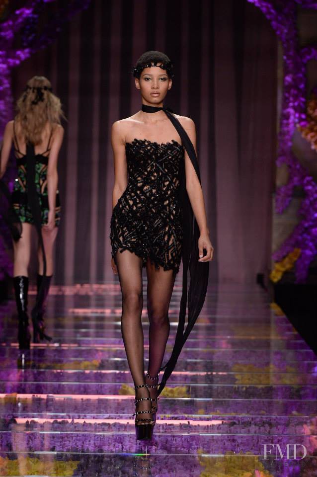 Lineisy Montero featured in  the Atelier Versace fashion show for Autumn/Winter 2015