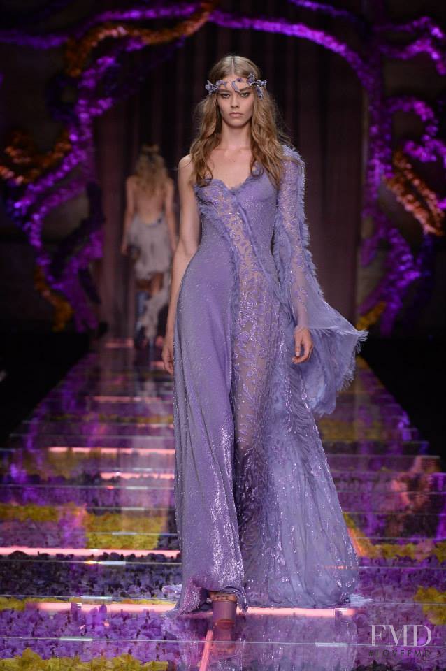 Ondria Hardin featured in  the Atelier Versace fashion show for Autumn/Winter 2015