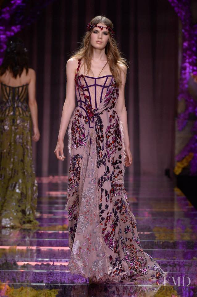 Sophie Rask featured in  the Atelier Versace fashion show for Autumn/Winter 2015