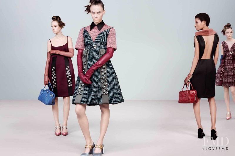 Avery Blanchard featured in  the Prada advertisement for Autumn/Winter 2015