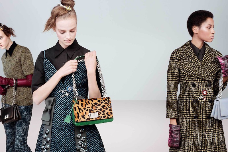 Greta Varlese featured in  the Prada advertisement for Autumn/Winter 2015