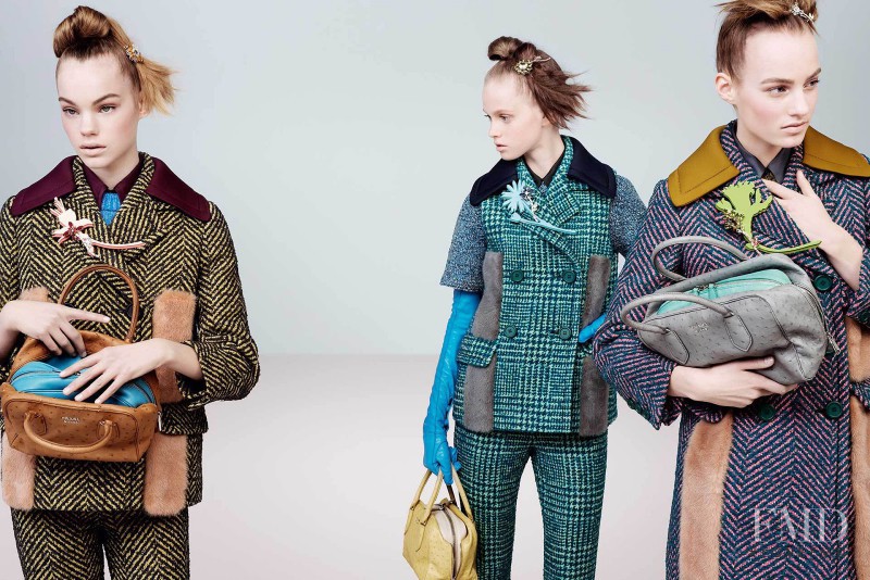 Avery Blanchard featured in  the Prada advertisement for Autumn/Winter 2015