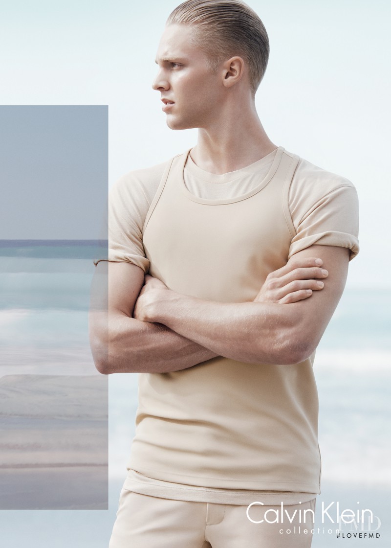 Clark Bockelman featured in  the Calvin Klein 205W39NYC advertisement for Spring/Summer 2015