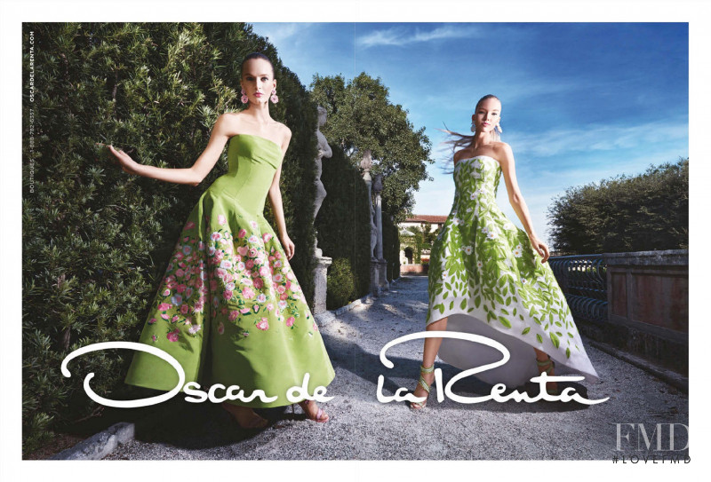 Daria Strokous featured in  the Oscar de la Renta advertisement for Spring/Summer 2015