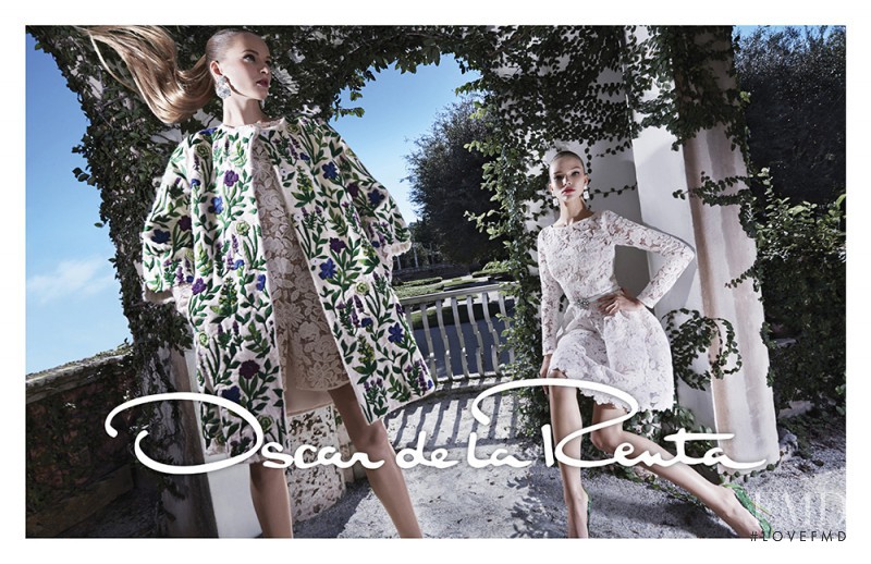 Daria Strokous featured in  the Oscar de la Renta advertisement for Spring/Summer 2015