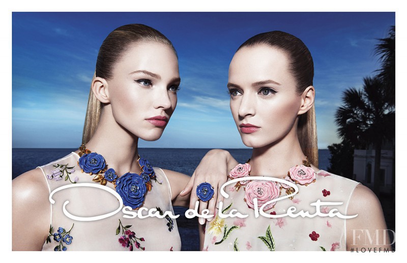 Daria Strokous featured in  the Oscar de la Renta advertisement for Spring/Summer 2015