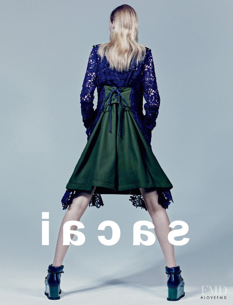 Julia Nobis featured in  the Sacai advertisement for Spring/Summer 2015