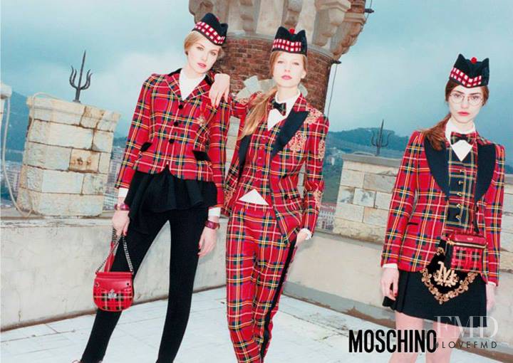 Dauphine McKee featured in  the Moschino advertisement for Autumn/Winter 2013